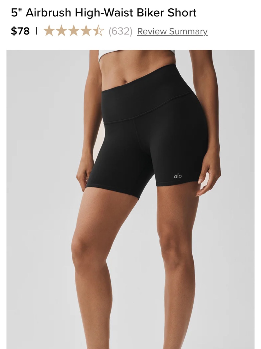 ALO Yoga Air Brush Black High-Waist Bike Shorts
